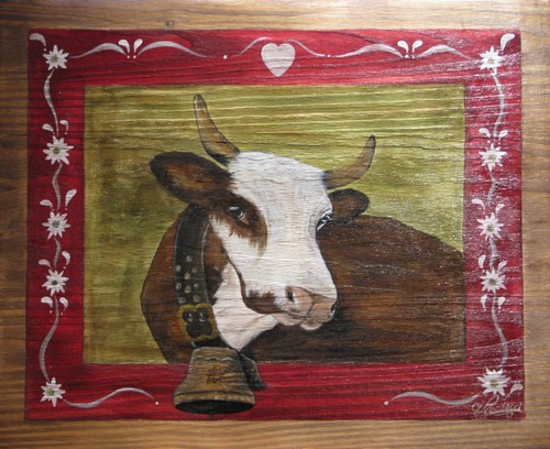 Nathalie RENZACCI - Country Painting Portrait of Cow : Bijou