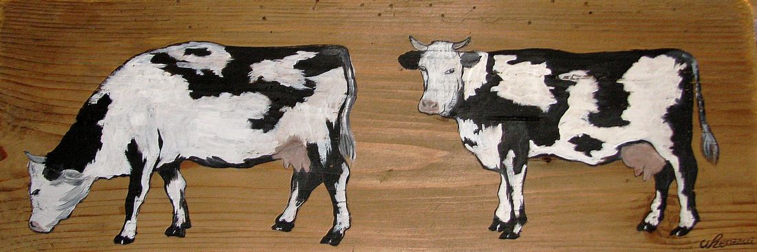 Nathalie RENZACCI - Pintura Contadina Vaches - Prim'Holstein